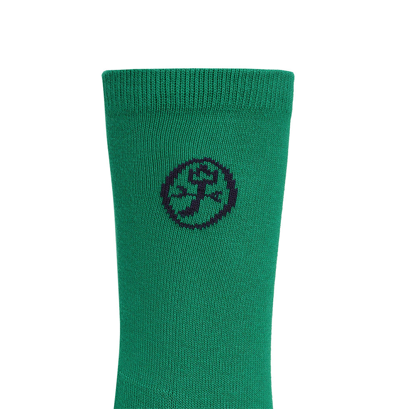 Castelbajac Men's Season Slogan Point Long Socks - Green
