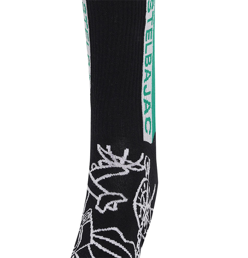 Castelbajac Men's Season Pattern Point Long Socks - Black