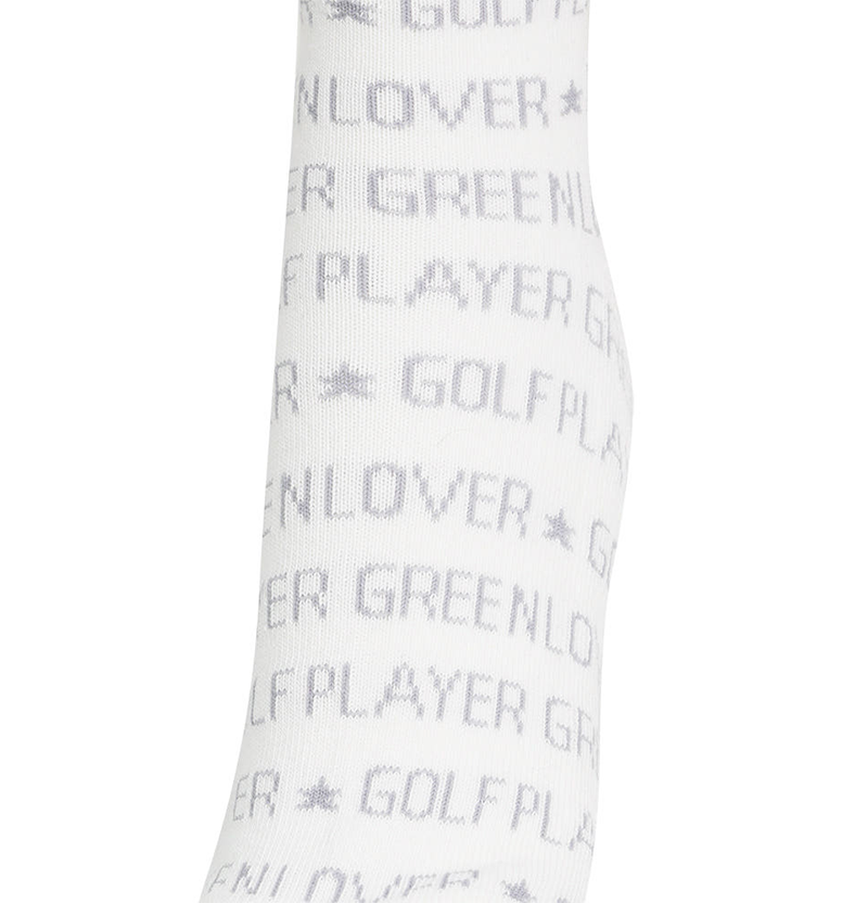 Castelbajac Men's Lettering Pattern Point Mid-calf Socks - White