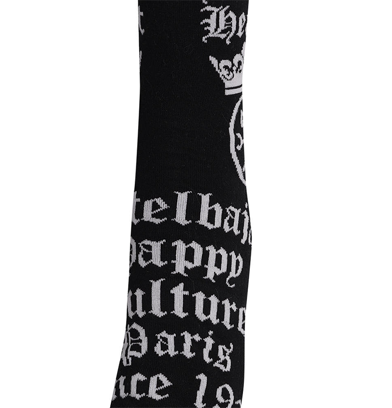 Castelbajac Men's Capsule Line Pattern Point Long Socks - Black