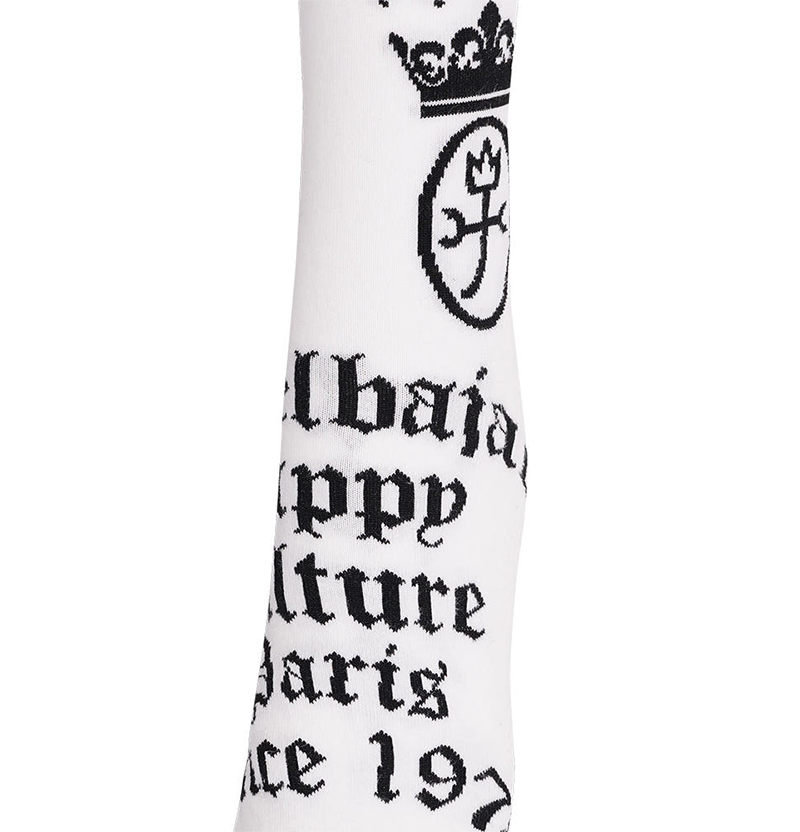 Castelbajac Men's Capsule Line Pattern Point Long Socks - White