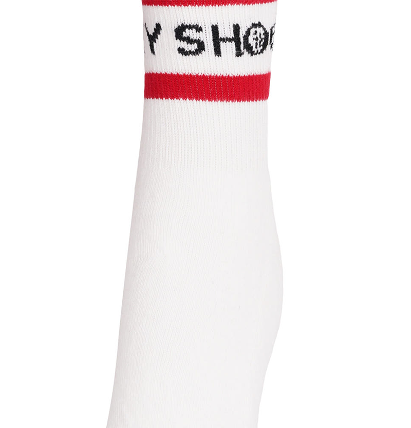Castelbajac Women's Color Block Slogan Long Socks - Red
