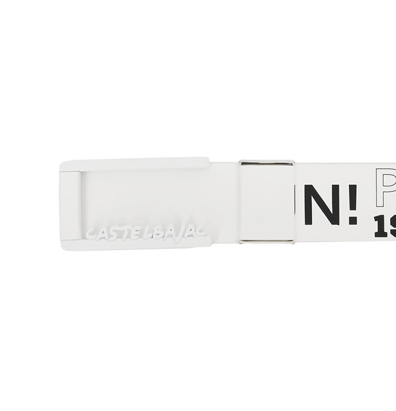 Castelbajac Men's Print Buckle Belt - White