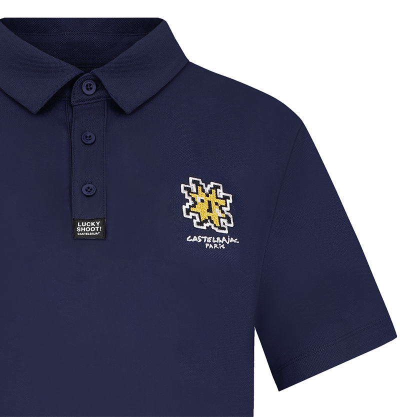Castelbajac Men's Pixel Graphic Polo T-Shirt - 3 Colors