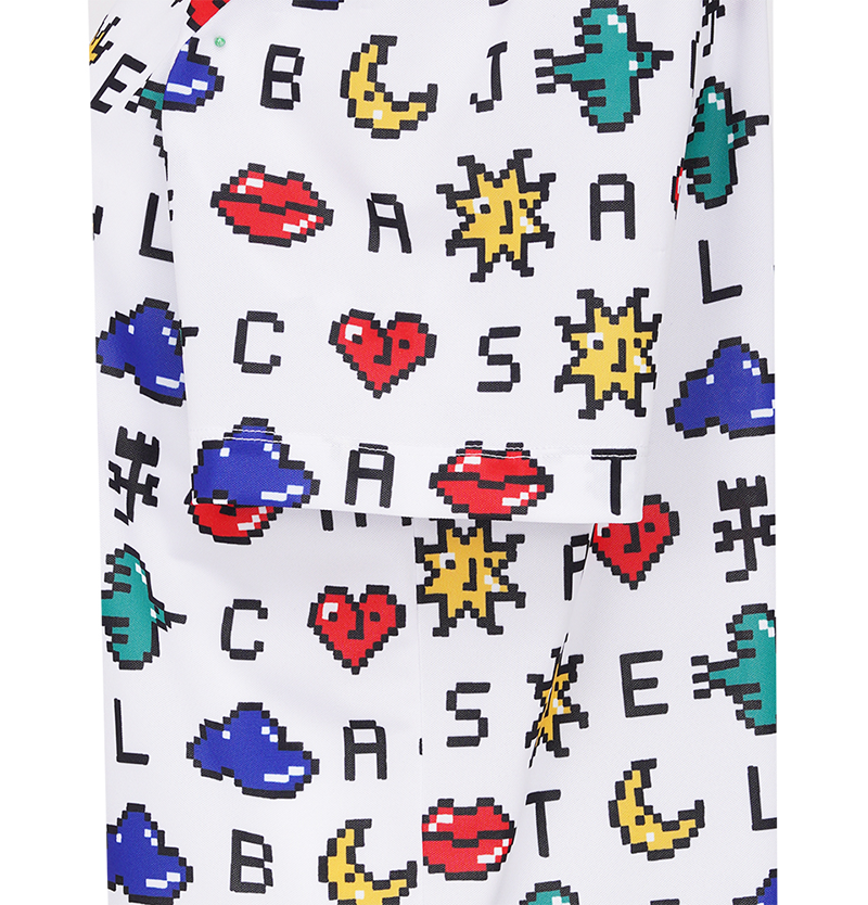 Castelbajac Men's Pixel Print Polo T-Shirt - 2 Colors