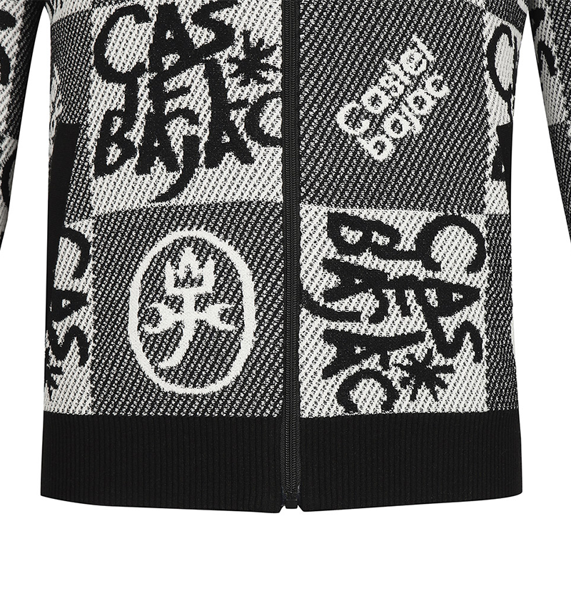 Castelbajac Men's Patterned Zip-Up Sweater Cardigan - Black