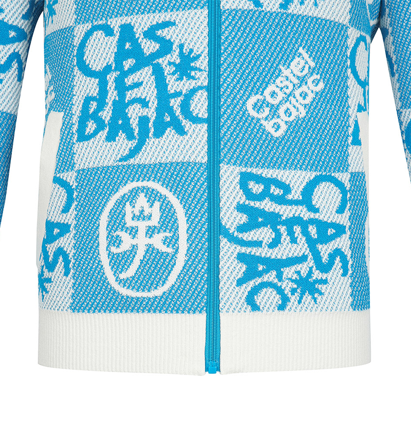 Castelbajac Men's Patterned Zip-Up Sweater Cardigan - Blue