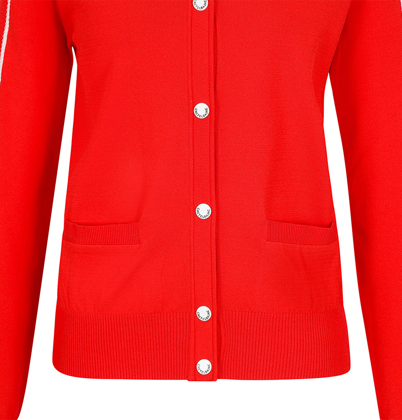 Castelbajac Women's Round Neck Button Cardigan - Red