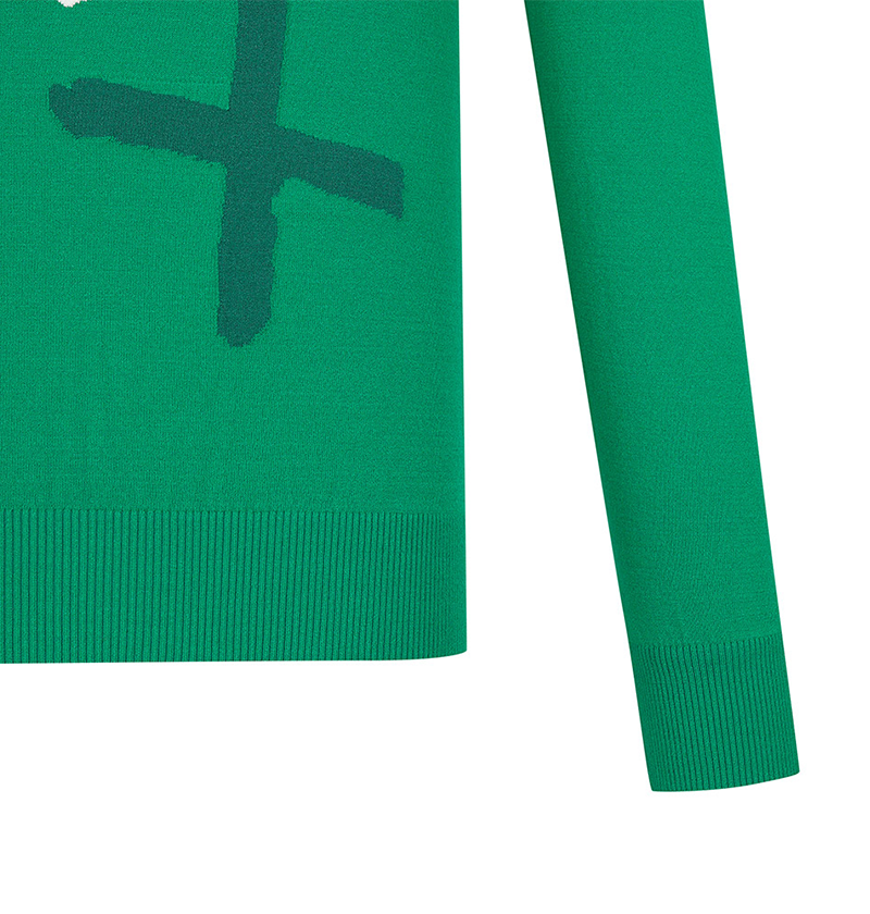 Castelbajac Men's Lettering Round Sweater - Green