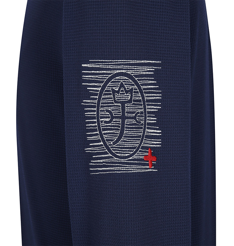 Castelbajac Men's High-Neck Half-Zip T-Shirt in Textured Fabric - Navy