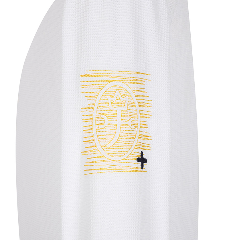 Castelbajac Men's High-Neck Half-Zip T-Shirt in Textured Fabric - White