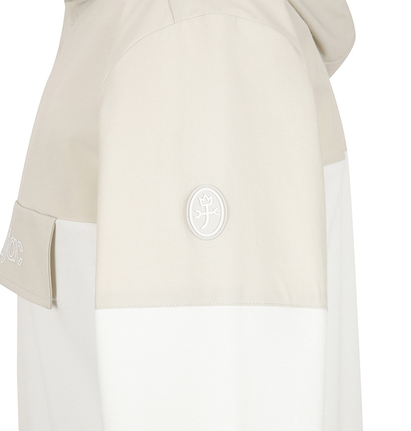 Castelbajac Men's Woven Mix Hooded T-Shirt - Beige