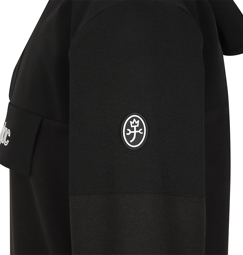 Castelbajac Men's Woven Mix Hooded T-Shirt - Black