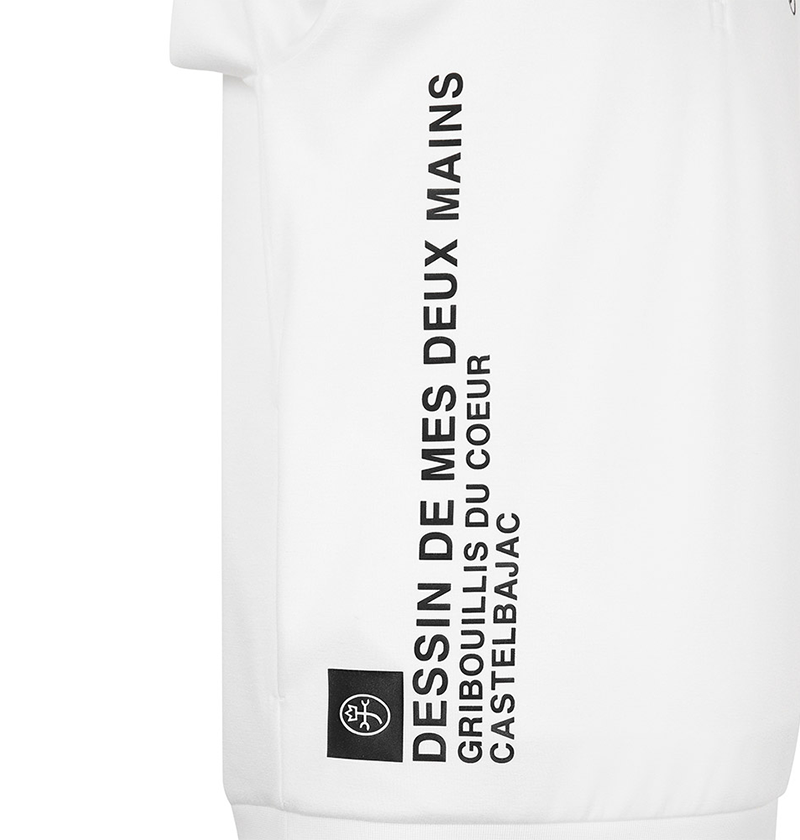 Castelbajac Men's Woven Hooded Half-Zip T-Shirt - White