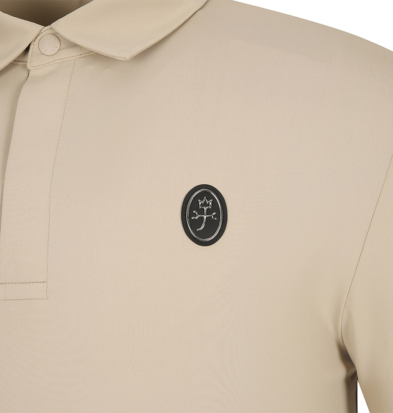 Castelbajac Men's Solid Jeri Collar T-Shirt - Beige