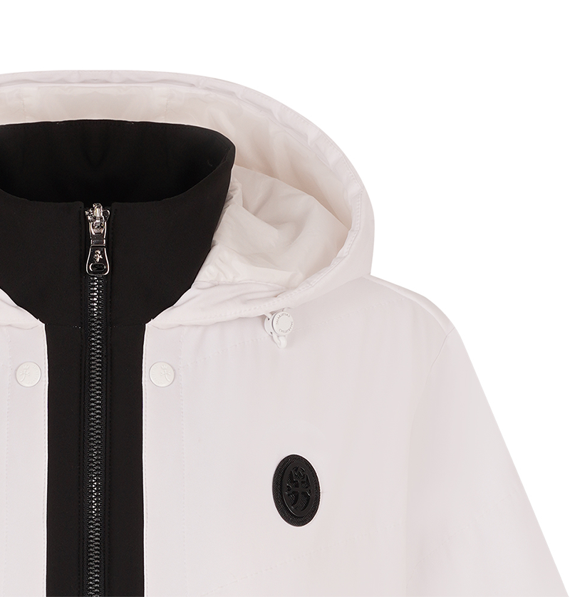Castelbajac Women's Snap Point Short-Sleeve Hooded Padded Jumper - White