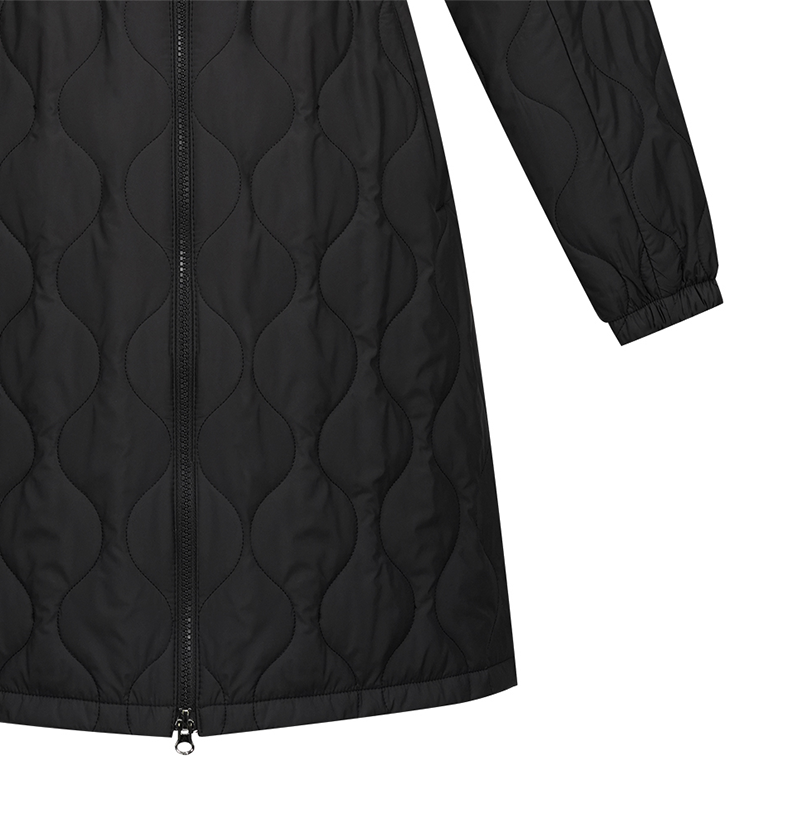 Castelbajac Women's Black Line Quilted Hooded Long Padded Jumper - Black