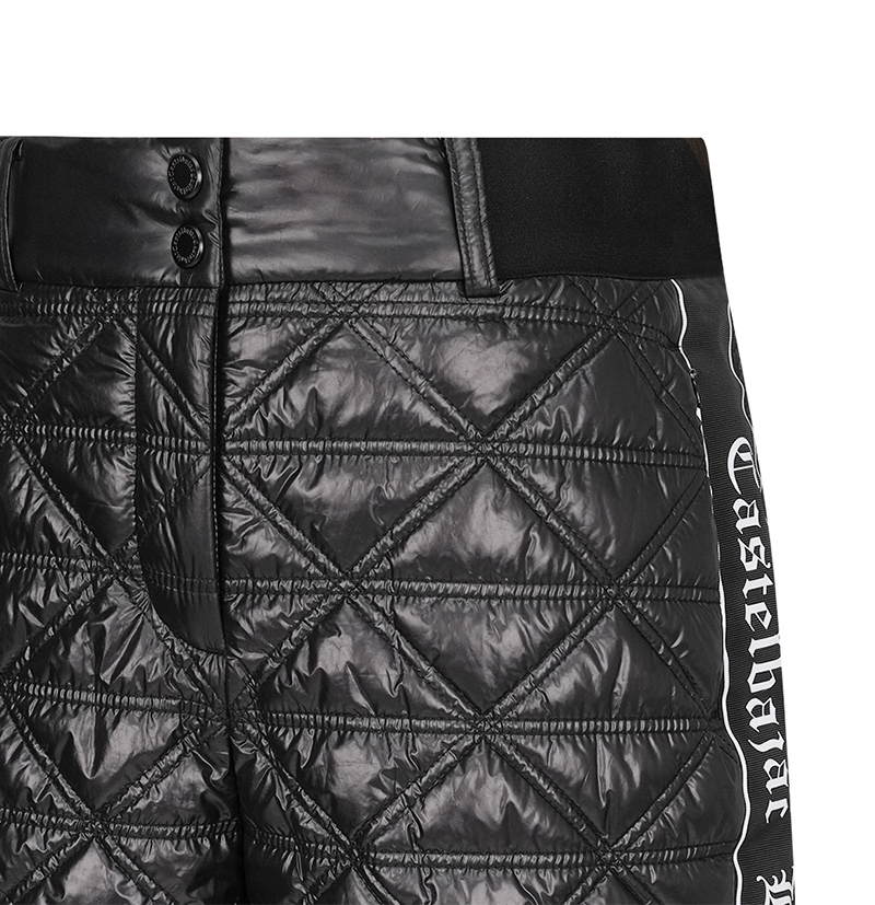 Castelbajac Women's Black Line Quilted Padded Shorts - Black