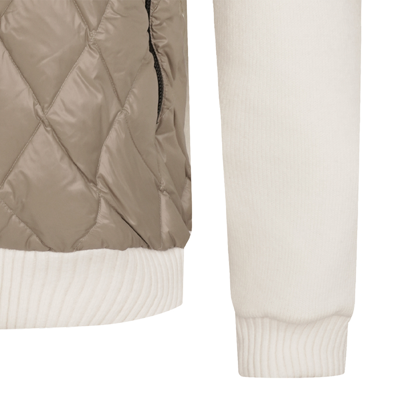 Castelbajac Men's Hybrid Duck Down Quilted Jumper - Beige