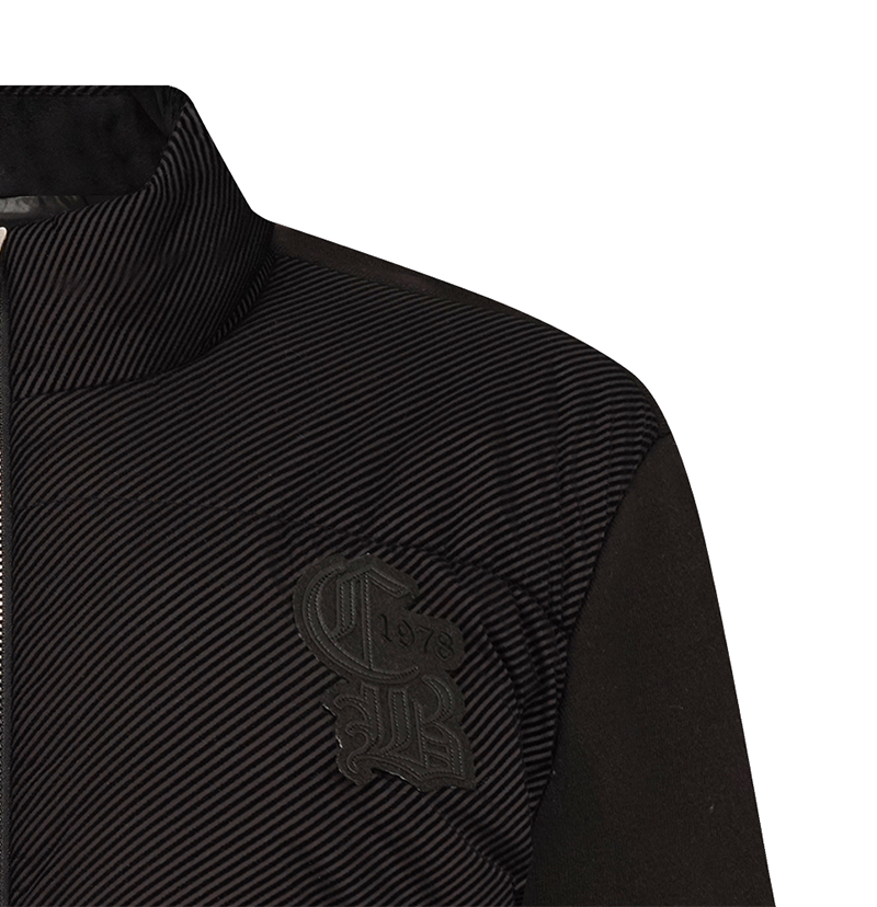 Castelbajac Men's Black Line Woven Mix Hybrid Padded Jumper - Black