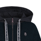 Castelbajac Women's Artwork Embroidered Hybrid Padded Zip-Up Hoodie - Navy