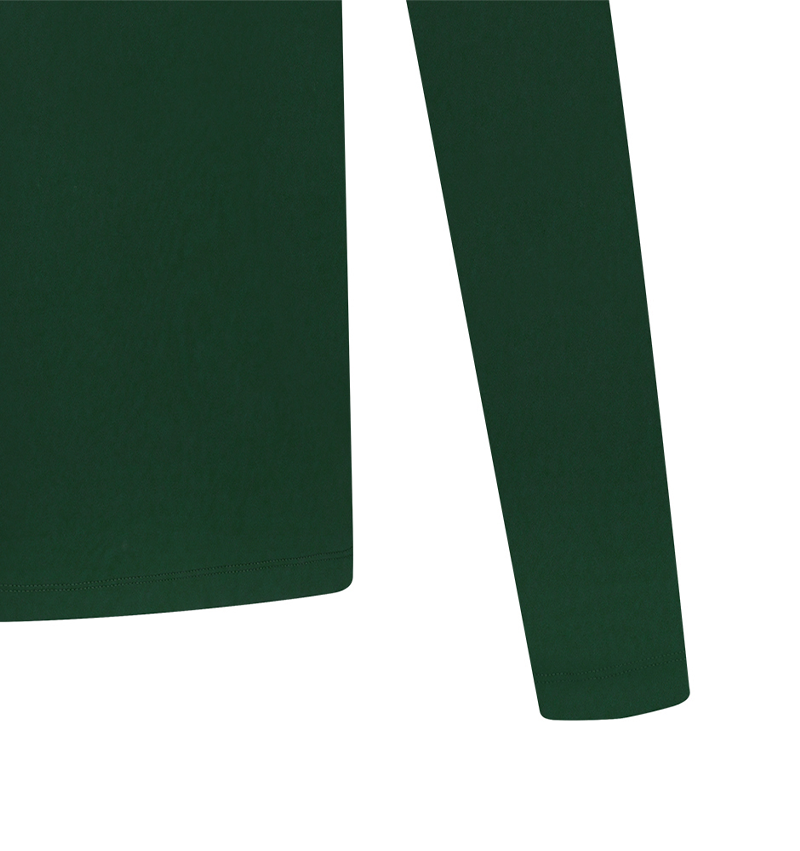 Men's Embroidered Point Basic Collar T-Shirt - Green