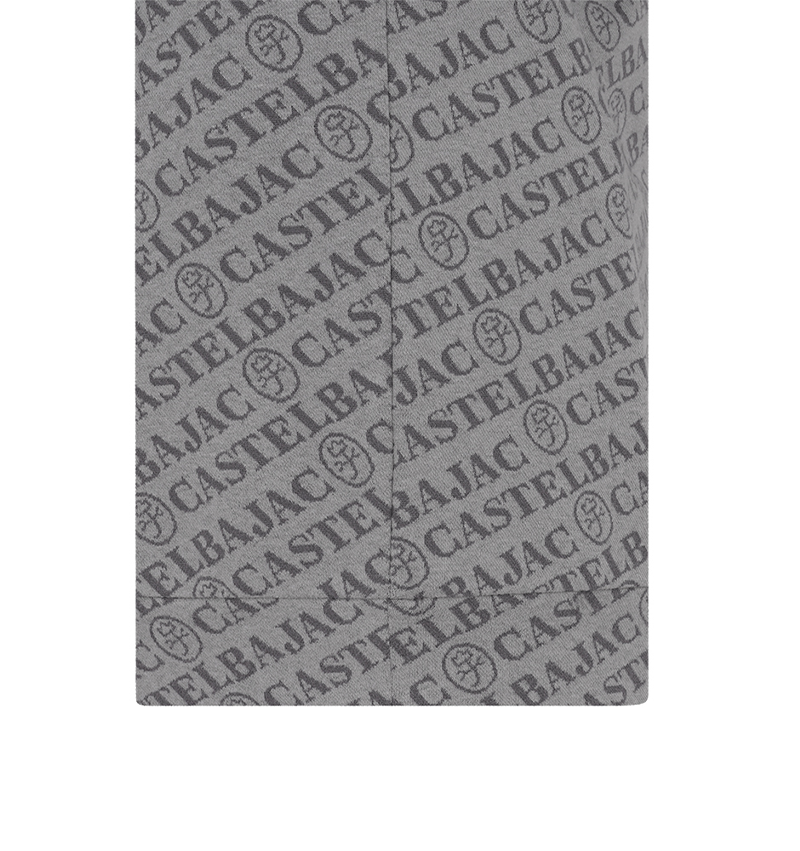 Castelbajac Men's Logo Jacquard Half-Zip T-Shirt - Grey
