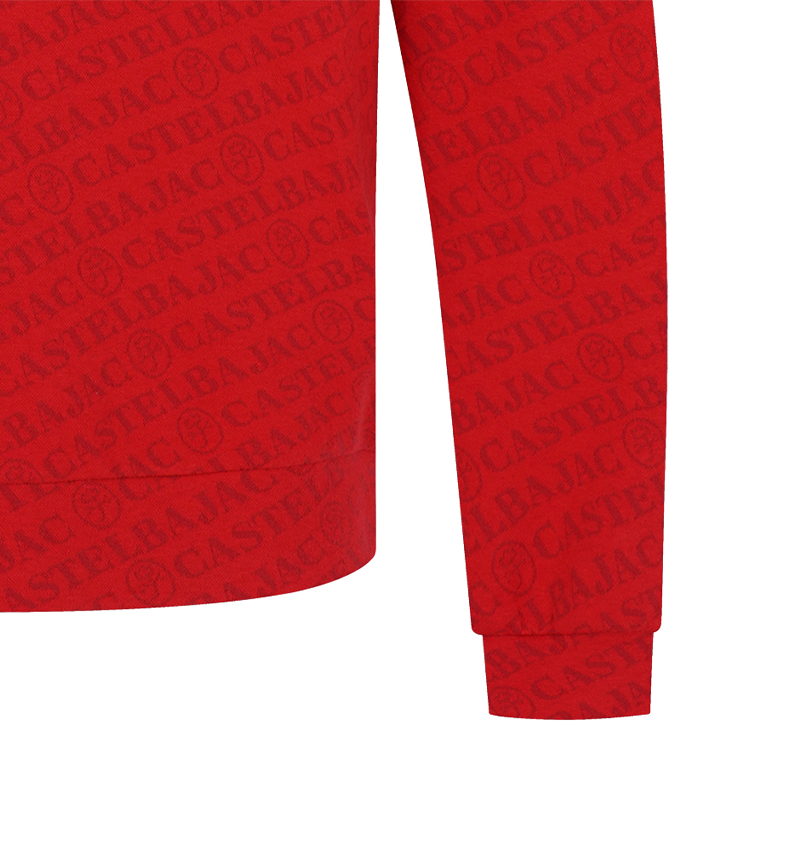 Castelbajac Men's Logo Jacquard Half-Zip T-Shirt - Red
