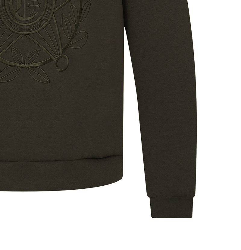 Castelbajac Men's Symbol Embroidered Neoprene Sweatshirt - Khaki