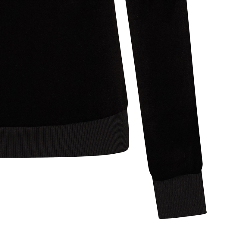 Castelbajac Women's Black Line Symbol Embroidered Velvet Man-to-Man T-Shirt - Black