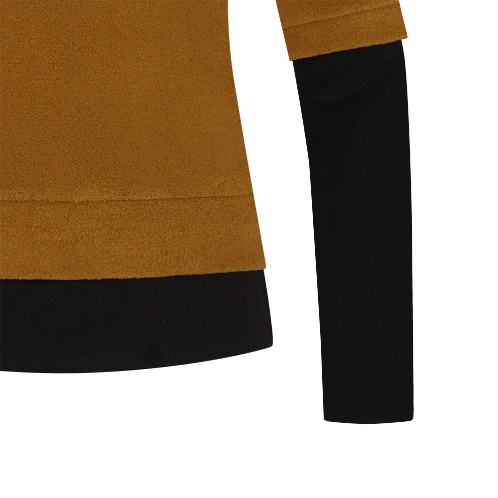 Castelbajac Women's Layered Boucle Half-Length T-Shirt - Brown