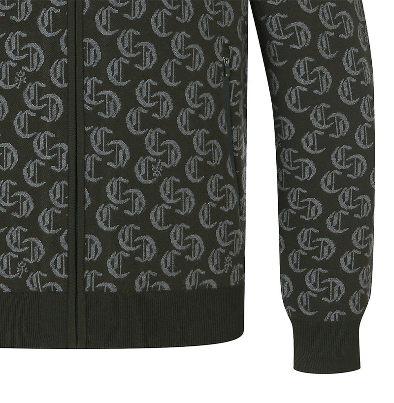 Castelbajac Men's Jacquard Zip-up Knit Cardigan - 2 Colors