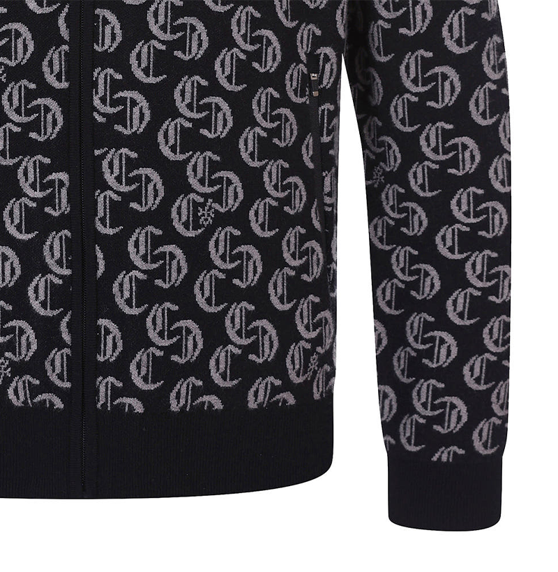 Castelbajac Men's Jacquard Zip-up Knit Cardigan - 2 Colors