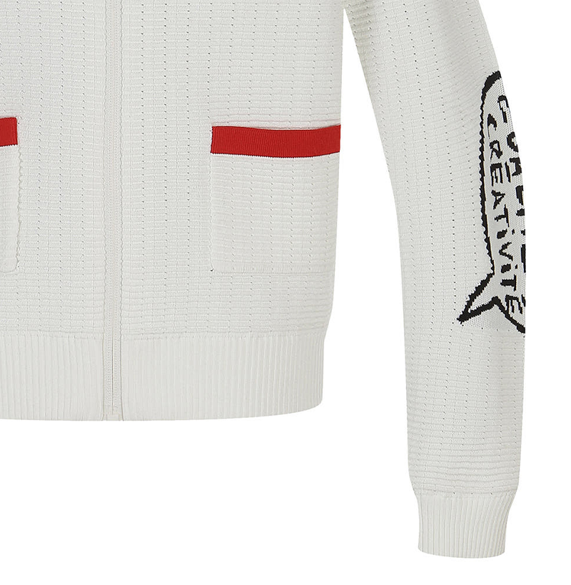 Castelbajac Women's Color Block Artwork Zip-up Knit Cardigan - 2 Colors