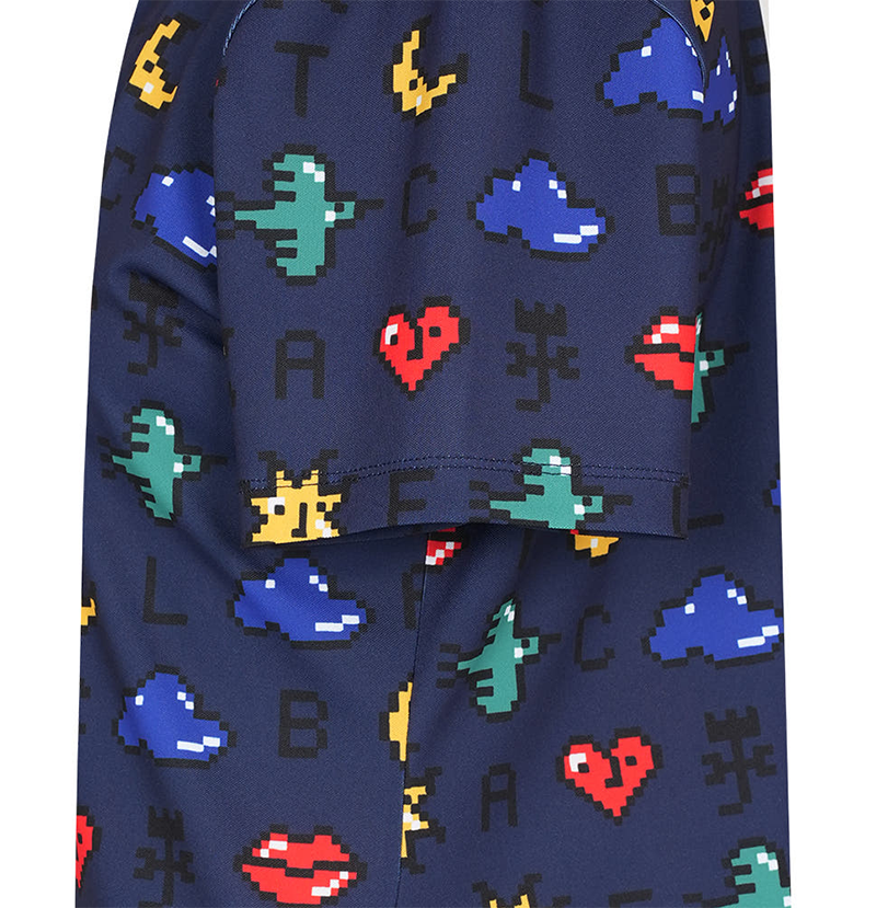 Castelbajac Women's Pixel Pattern Collared T-shirt - Navy