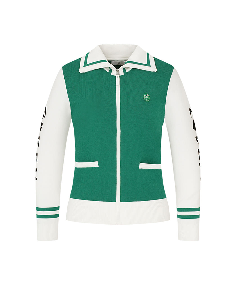 Castelbajac Women's Big Collar Contrast Zip-Up Cardigan - 2 Colors