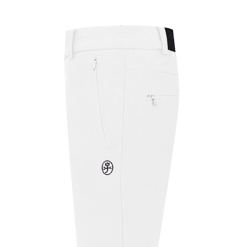 Castelbajac Women's Nylon Spandex Logo Band Slim Pants - White