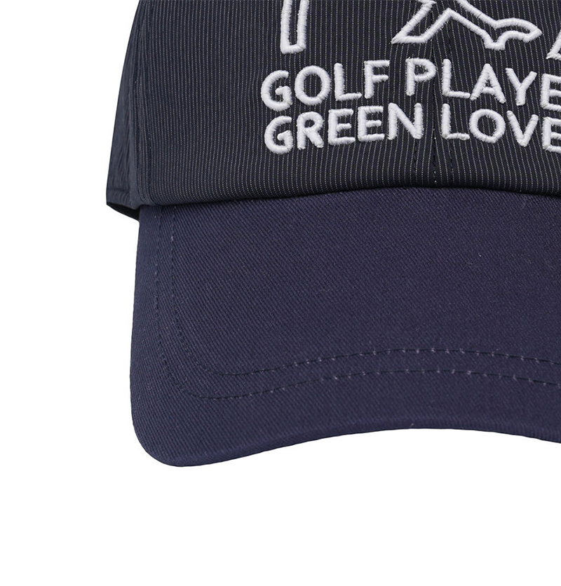 Castelbajac Men's Stripe Slogan Embroidery Point Ball Cap - Navy