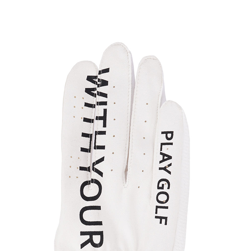 Castelbajac Women's Synthetic Leather Slogan Two-Handed Gloves - White