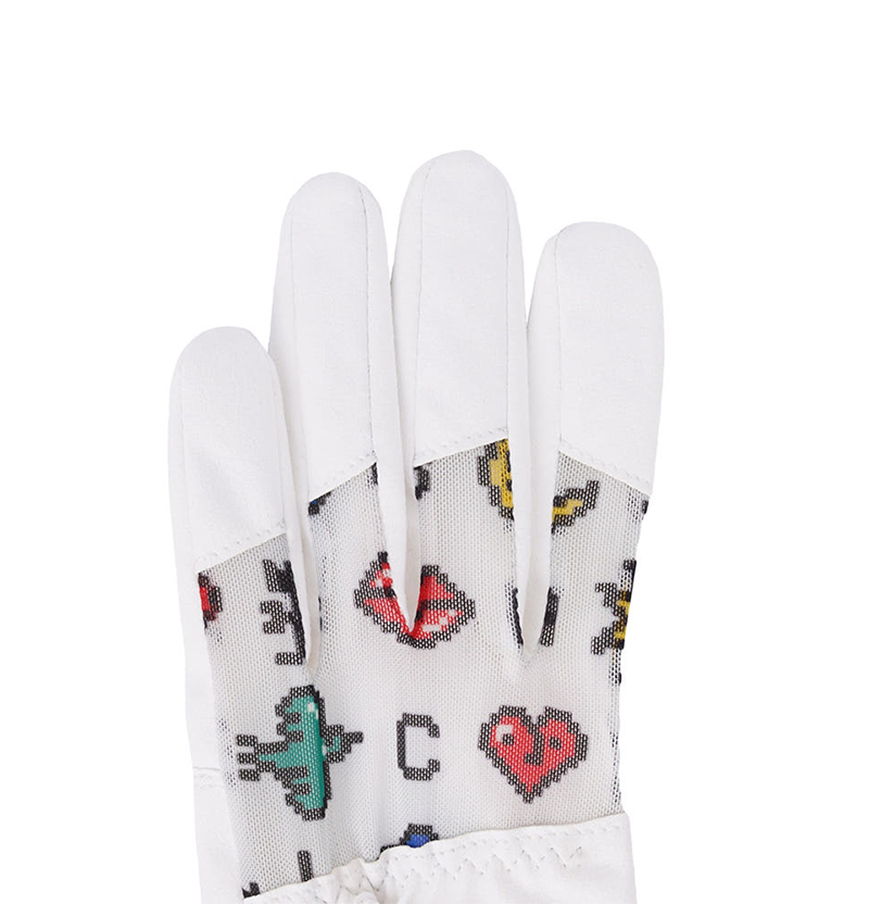 Castelbajac Women's Printed Mesh Gloves - White