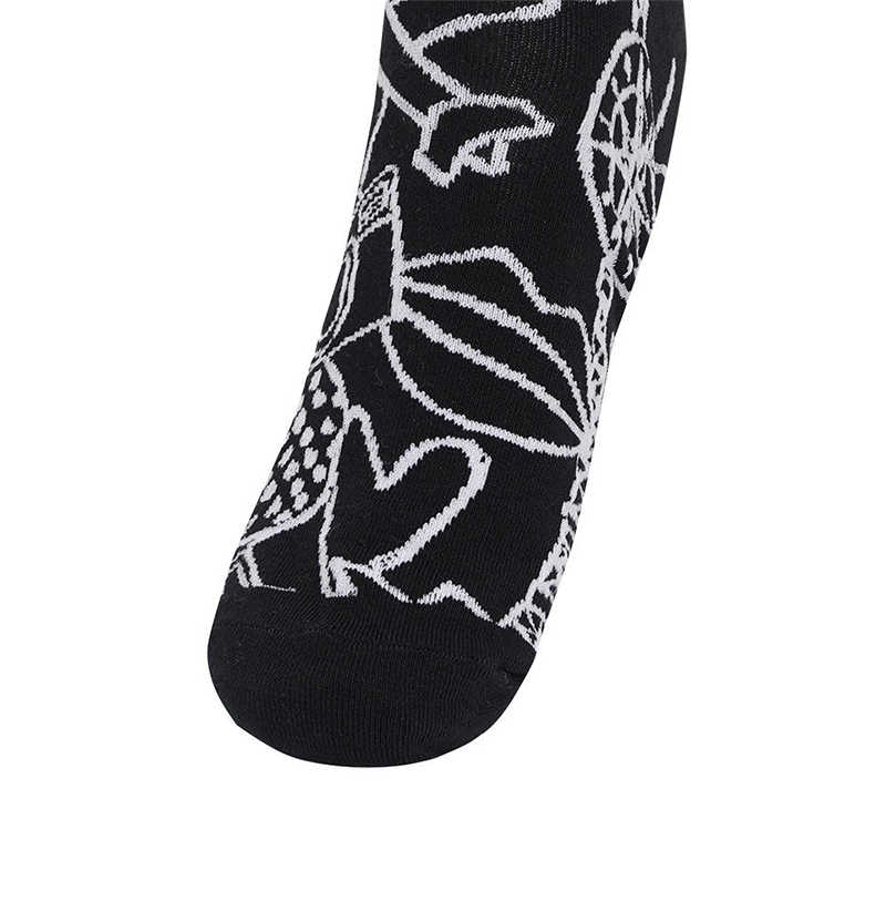 Castelbajac Men's Season Pattern Point Long Socks - Black