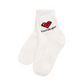 Castelbajac Women's Heart Point Mid-calf Socks - White