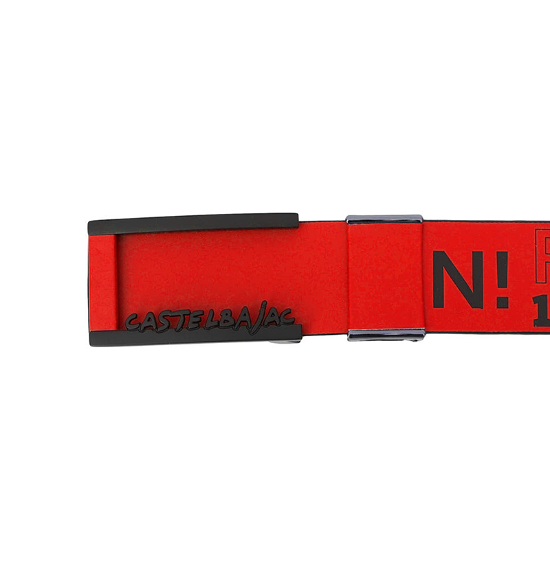 Castelbajac Men's Print Buckle Belt - Red
