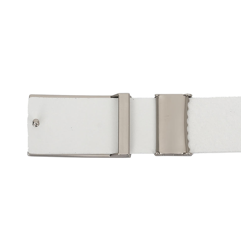 Castelbajac Men's Embossed Buckle Belt - White