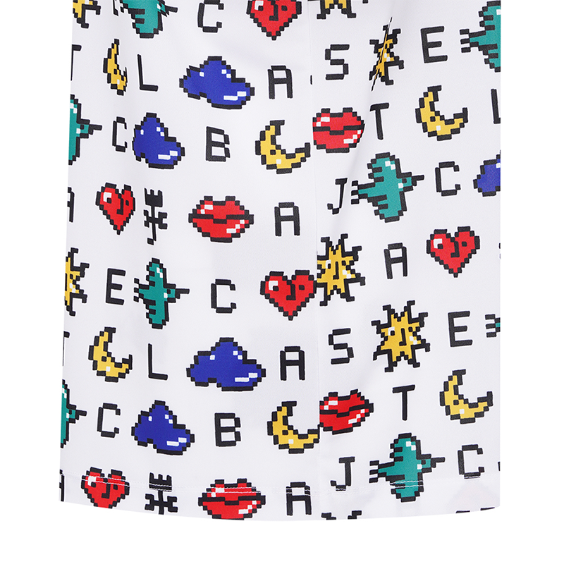 Castelbajac Men's Pixel Print Polo T-Shirt - 2 Colors