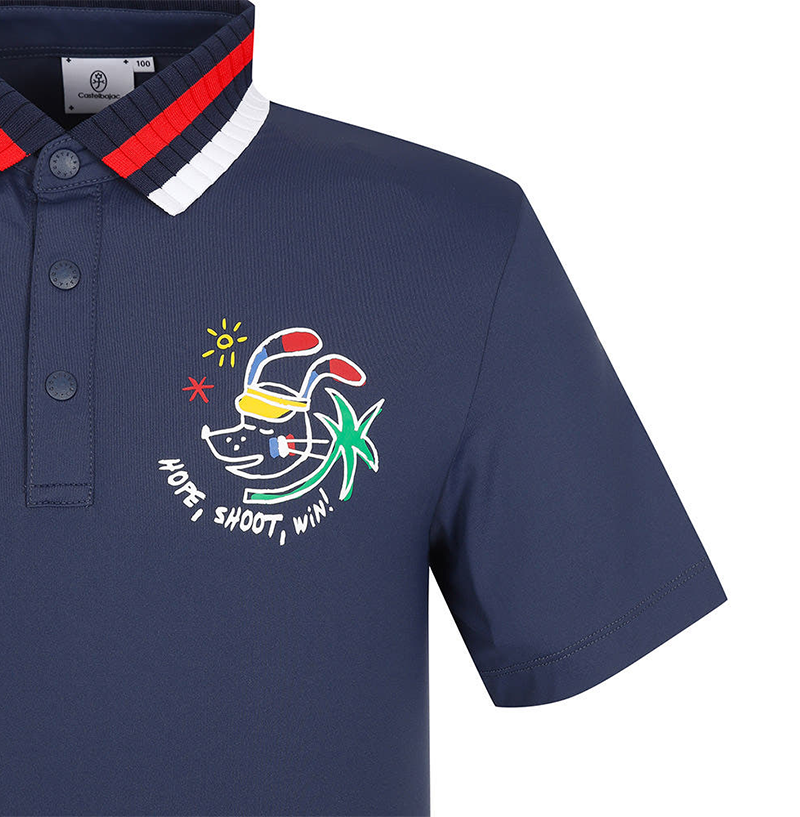Castelbajac Men's Hope Short-Sleeve Collared T-Shirt - Navy