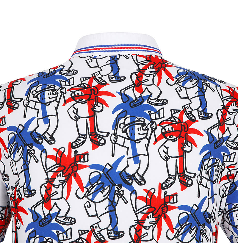 Castelbajac Men's Hope Short-Sleeve Pattern Collared Shirt - 2 Colors