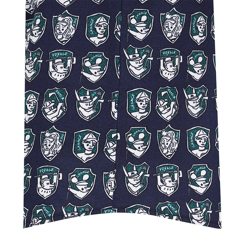 Castelbajac Men's Full-Length Pattern Jersey Shirt - Navy