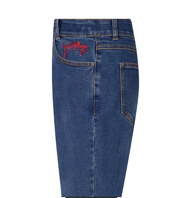 Castelbajac Men's Embossed Point Standard Denim Pants - Indigo