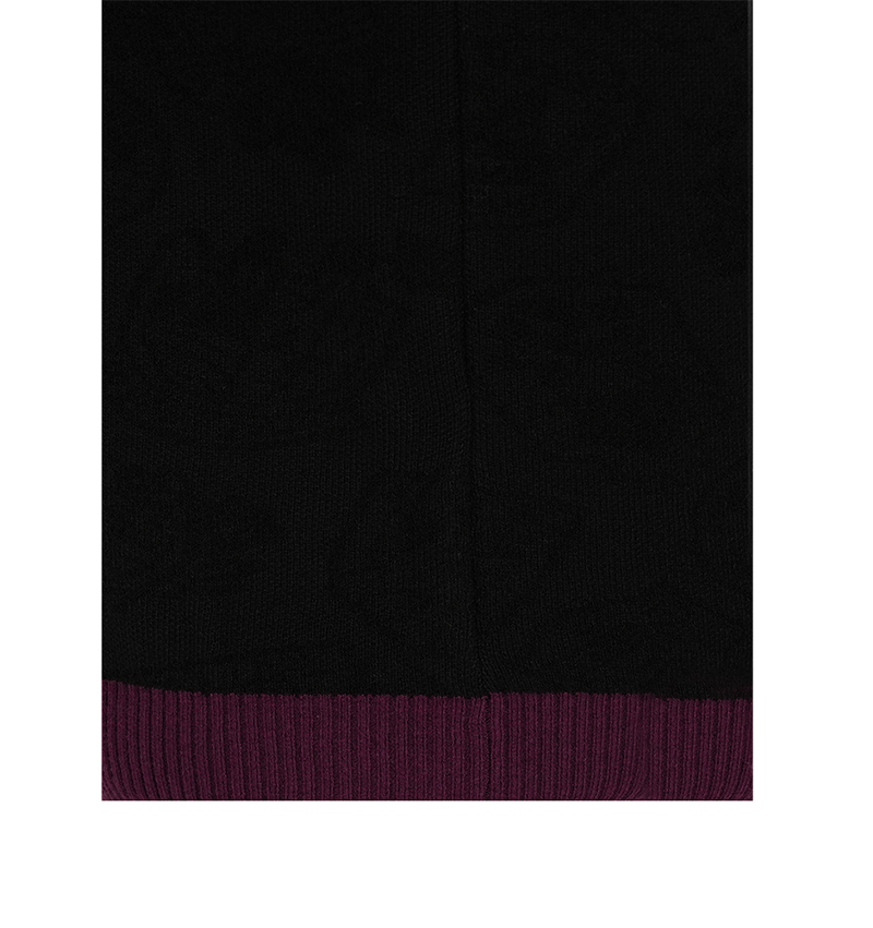 Women's Two-Color Jacquard Knit - Black